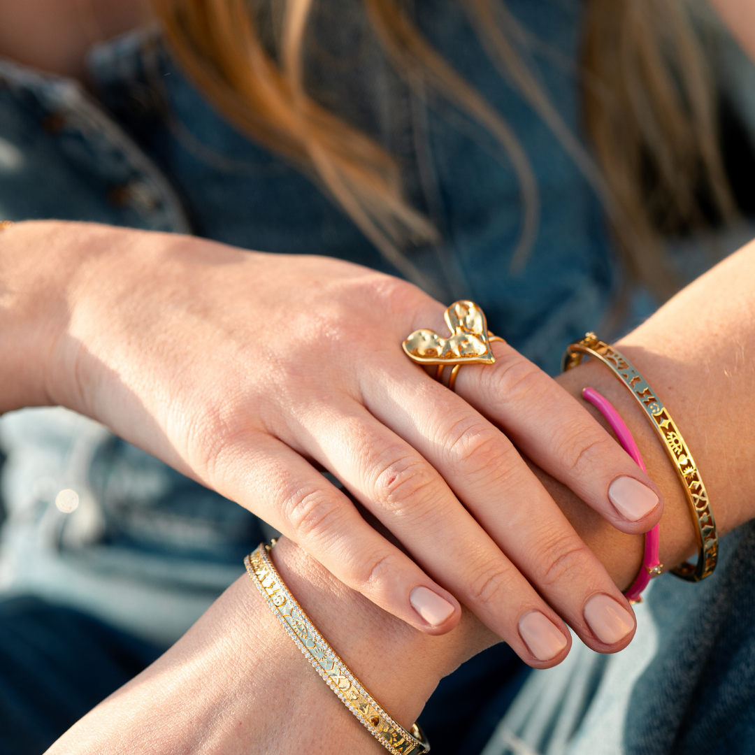 Heartbeat Hammered Ring