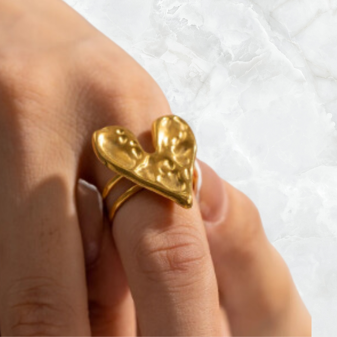 Heartbeat Hammered Ring